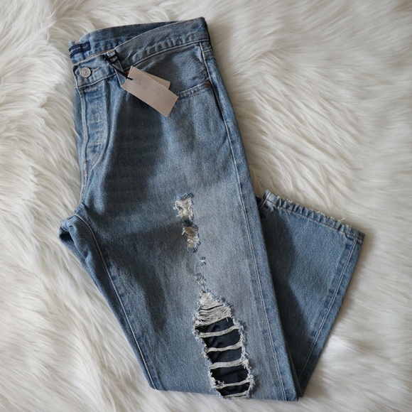 Levi's Denim - Levi’s Made & Crafted 501 Ripped Mom Jeans Sz 30